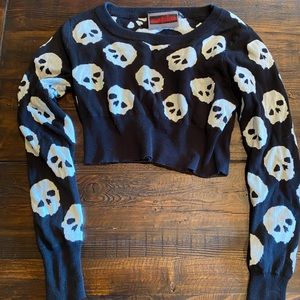 Jawbreaker skull sweater crop medium